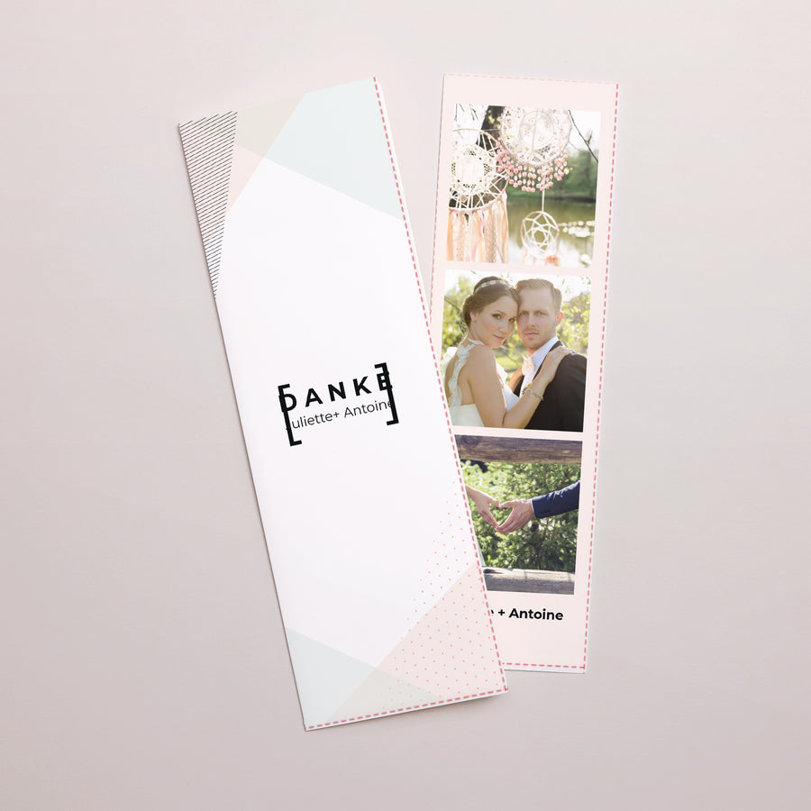 Dankeskarte Hochzeit Fotoautomaten Lesezeichen Kubistischer Stil foto