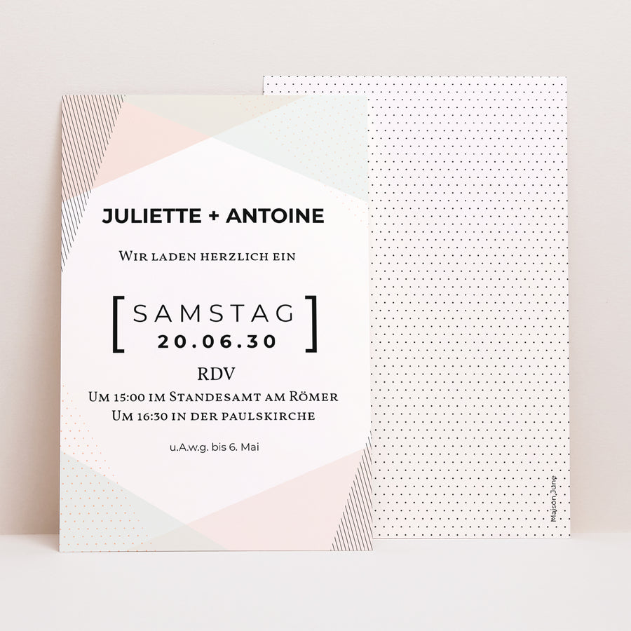 Hochzeitseinladung PortraitPorträt Kubistischer Stil foto