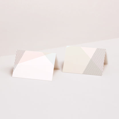 Tischkarten Hochzeit Quer Kubistischer Stil foto N° 1