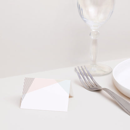 Tischkarten Hochzeit Quer Kubistischer Stil foto N° 2