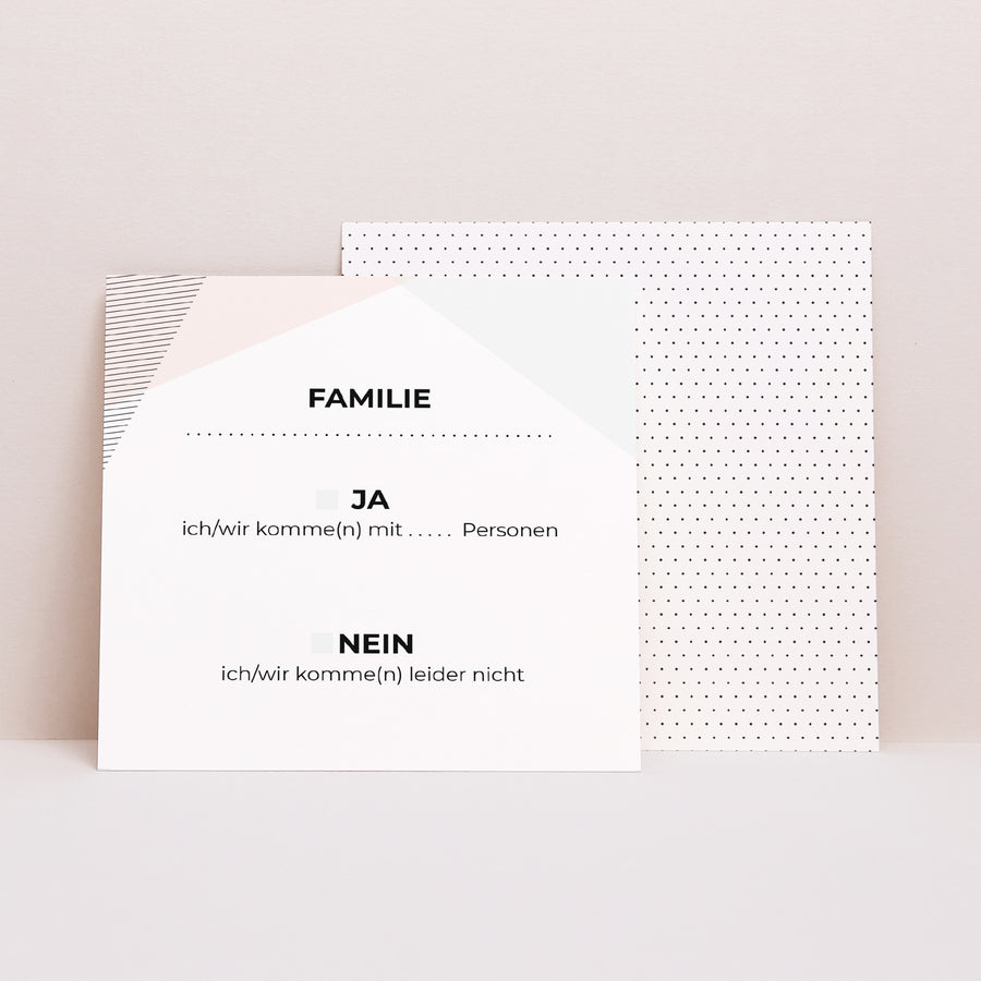 Antwortkarte Hochzeit Quadrat Kubistischer Stil foto