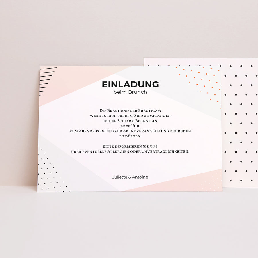 Beilegekarte Hochzeit Landschaft Kubistischer Stil foto