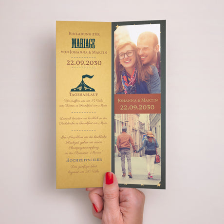 Hochzeitseinladung Fotoautomaten Lesezeichen Jahrmarkt