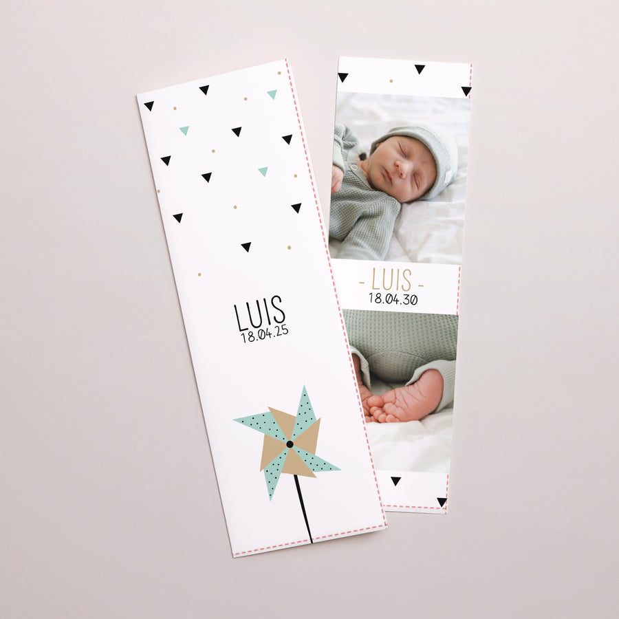 Geburtskarte Fotoautomaten Lesezeichen Origami Boy foto