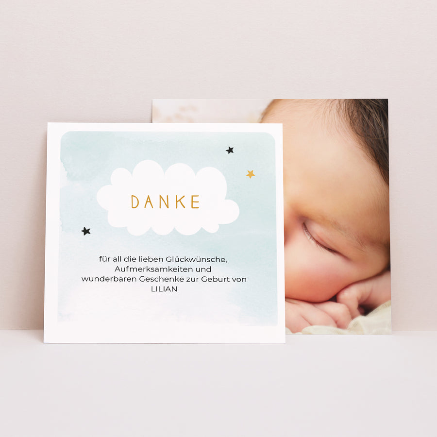 Dankeskarte Geburt Quadrat Kleiner Panda foto