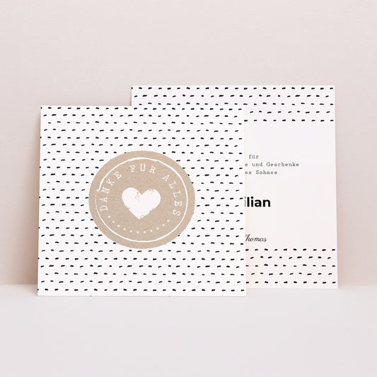 Dankeskarte Geburt Quadrat Mit Liebe gemacht foto