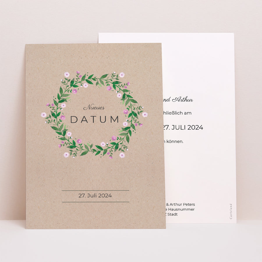 Beilegekarte Hochzeit Porträt Natur in Feierlaune foto