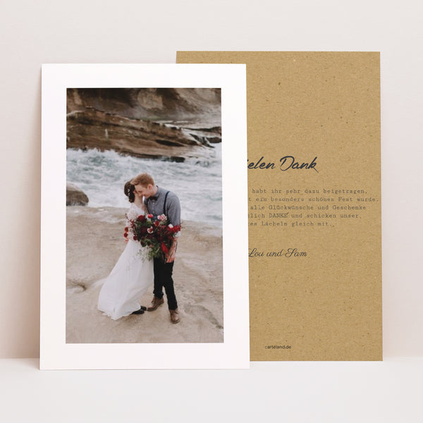 Dankeskarte Hochzeit PortraitPorträt Traits & Kraft foto