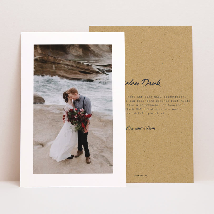 Dankeskarte Hochzeit PortraitPorträt Traits & Kraft foto