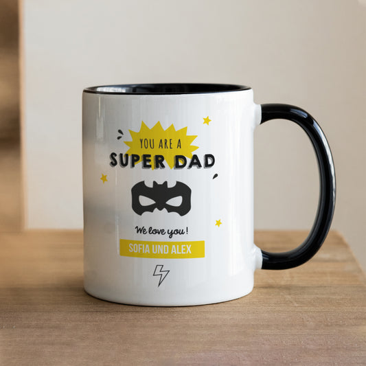 Tasse Objekte Schwarz Super Dad foto