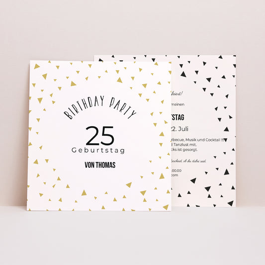 Beilegekarte Geburtstag Erwachsener Quadrat Dreiecke Chic foto