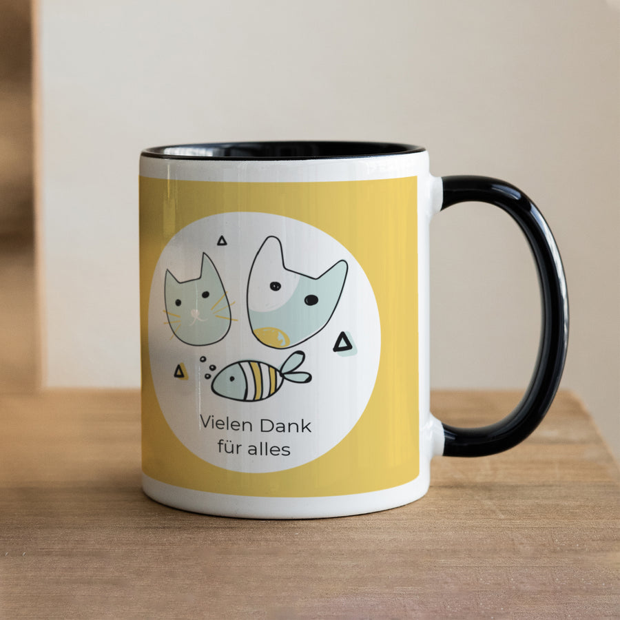 Tasse Objekte Schwarz Danke für die Tiere! foto