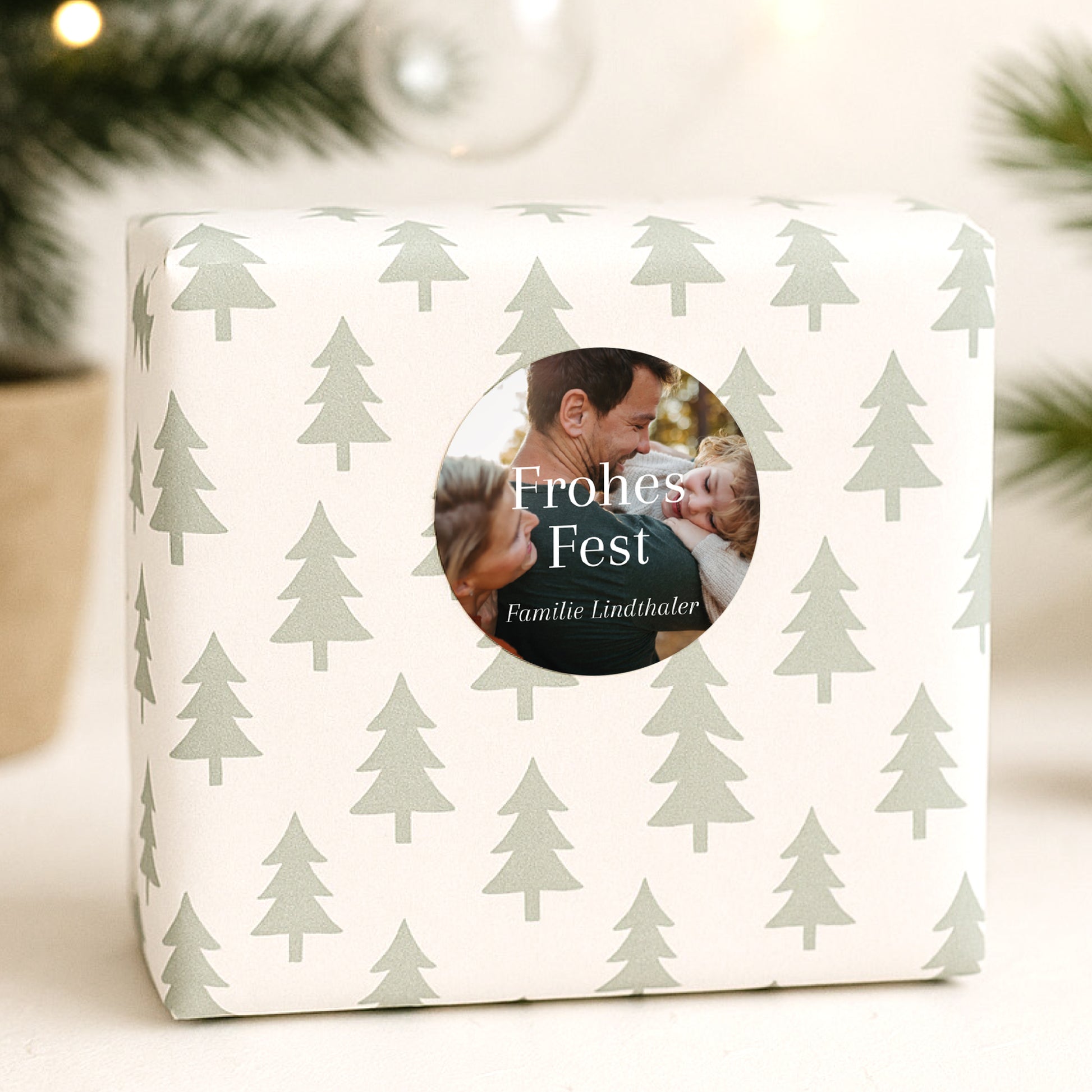 Sticker Weihnachten Rund Geliebte Familie foto N° 1