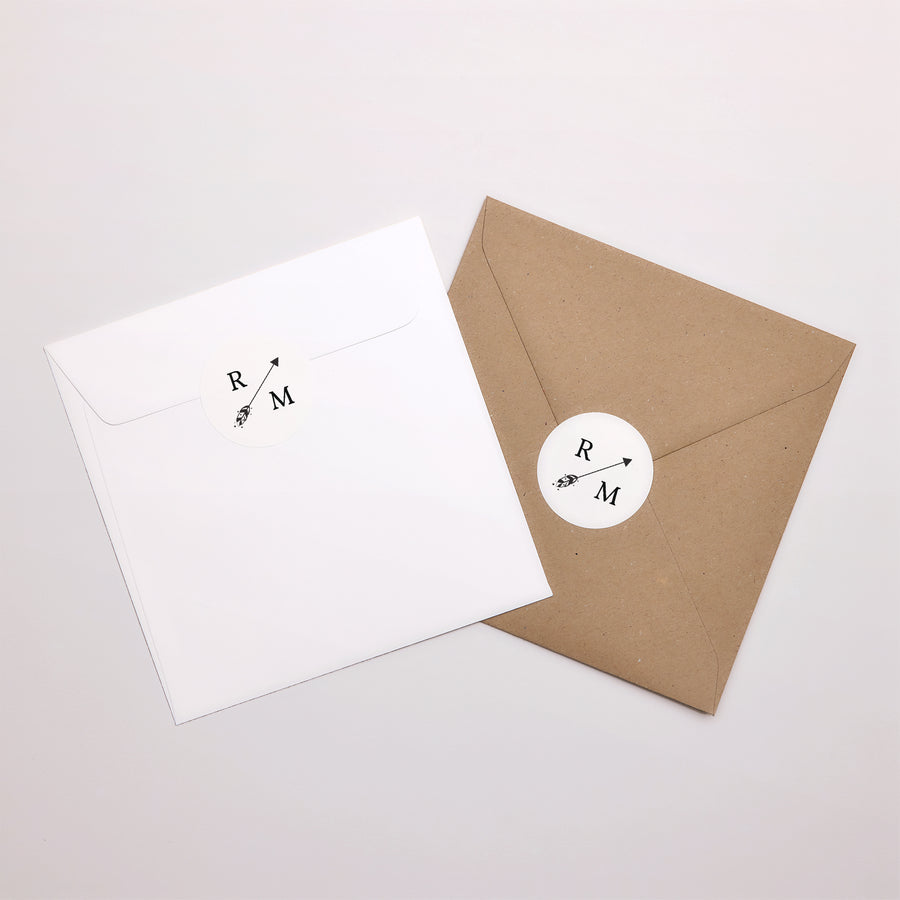 Sticker Hochzeit Rund Boho-Krone foto
