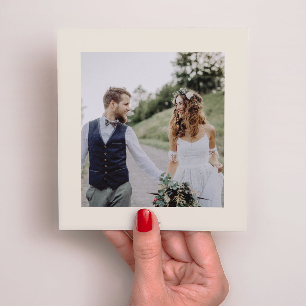 Dankeskarte Hochzeit Quadrat Lavendelstrauß foto N° 3