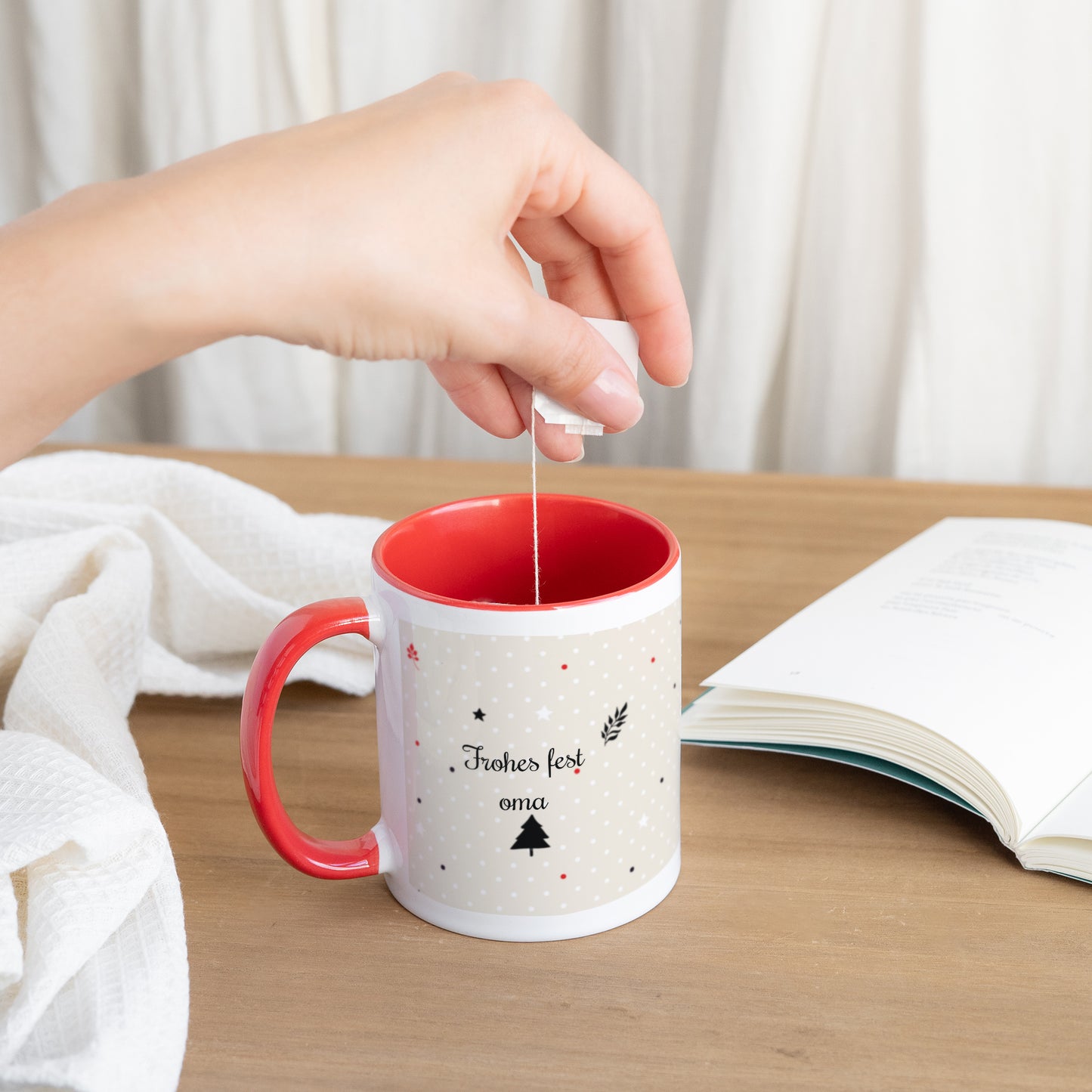 Tasse Objekte Rot Weihnachten in der Familie foto N° 3