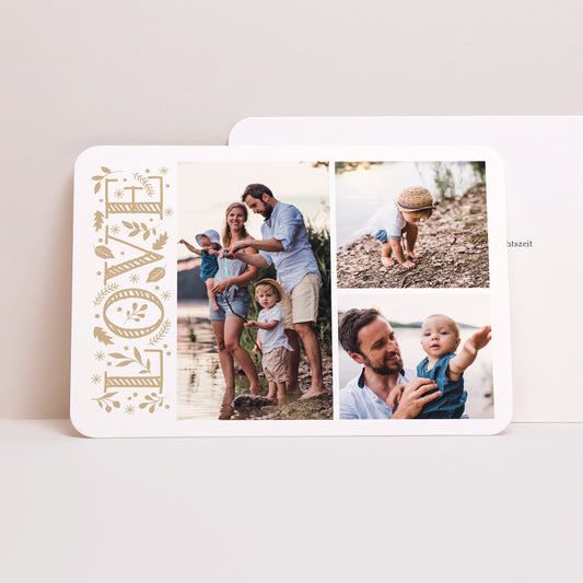 Weihnachtskarte Weihnachten Landschaft, abgerundete Ränder Goldene Liebe foto