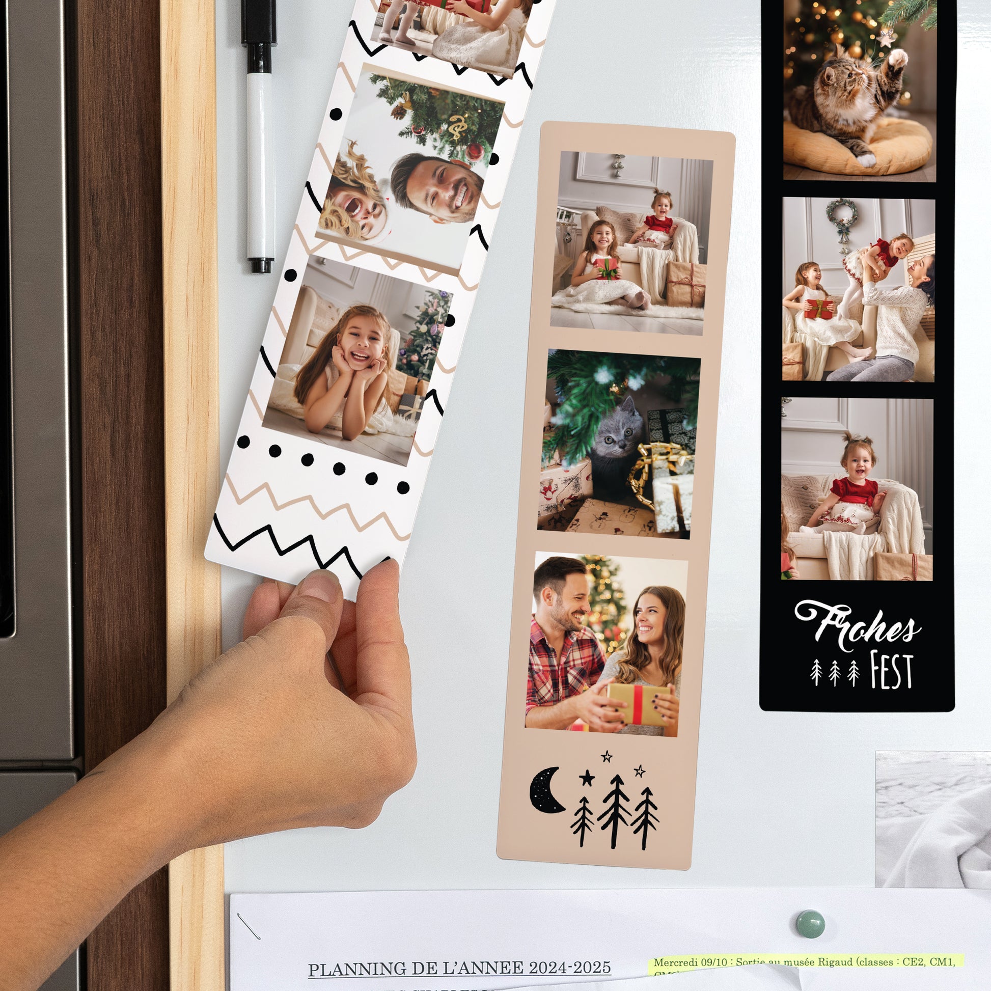 Fotoabzug Foto's Set aus 3, magnetisch Chevrons Weihnachten foto N° 2