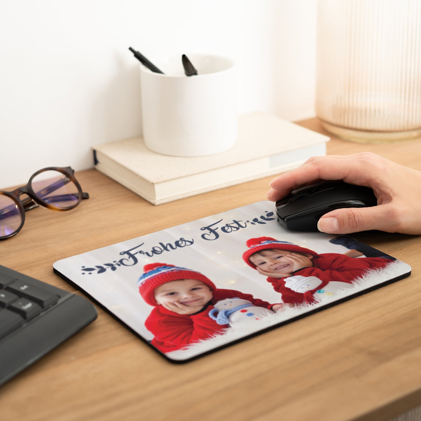 Mousepad Objekte Rechteck Blaue Weihnachten foto N° 2