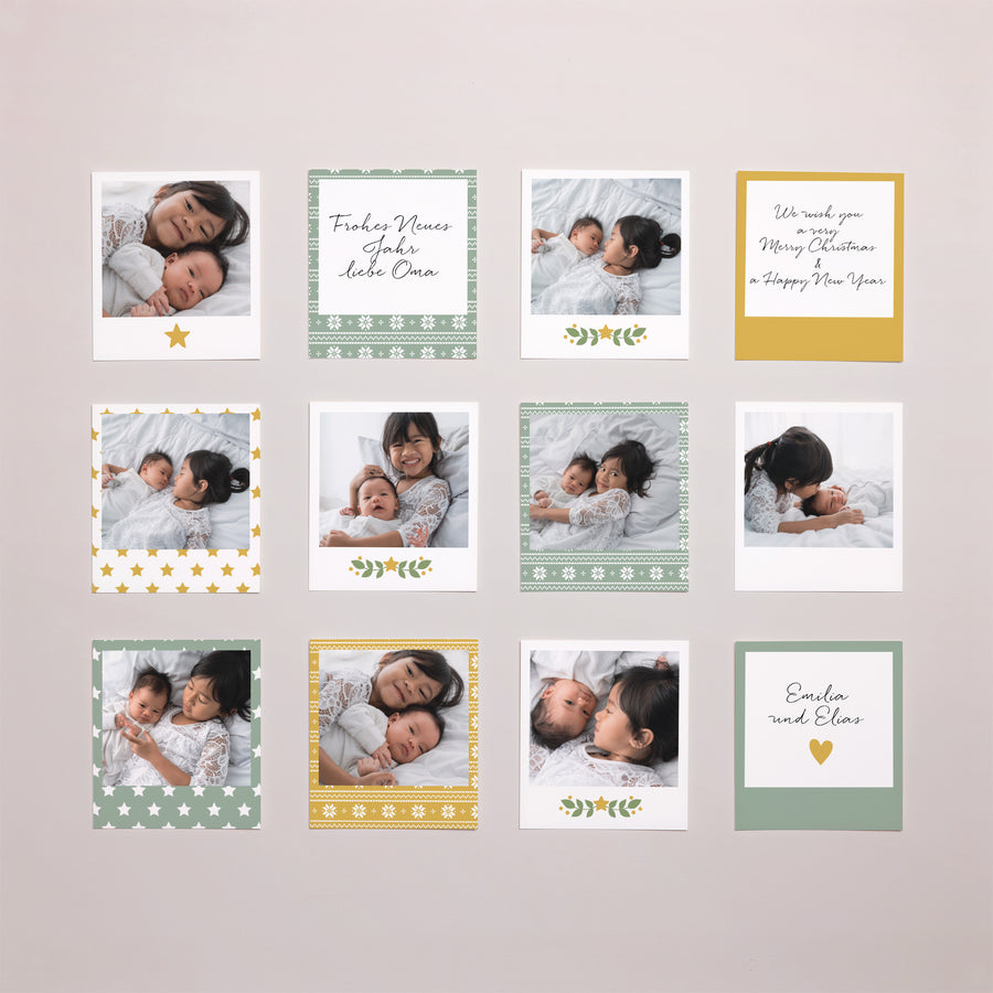 Fotoabzug Foto's Pack von 12 Grün und Ocker foto