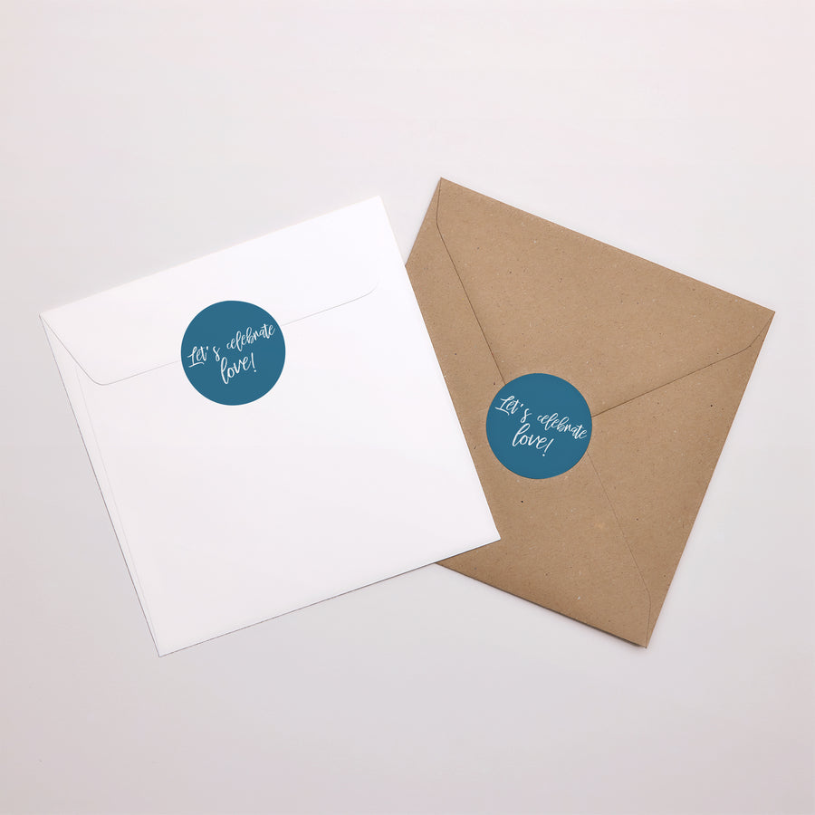 Sticker Hochzeit Rund Das blaue Gold foto