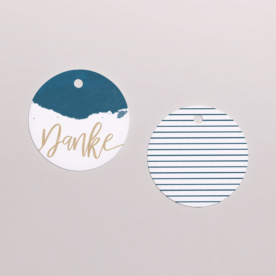 Vorgelochtes Etikett Hochzeit Runde Das blaue Gold foto