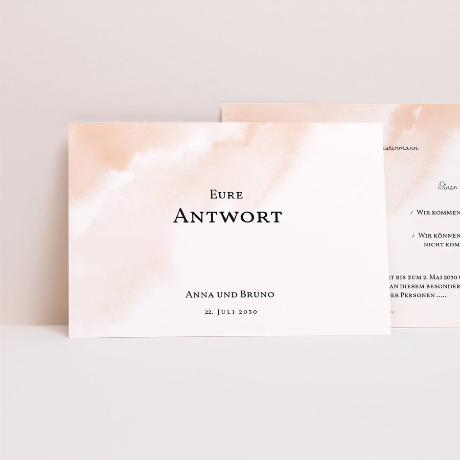 Antwortkarte Hochzeit Landschaft Aquarello foto