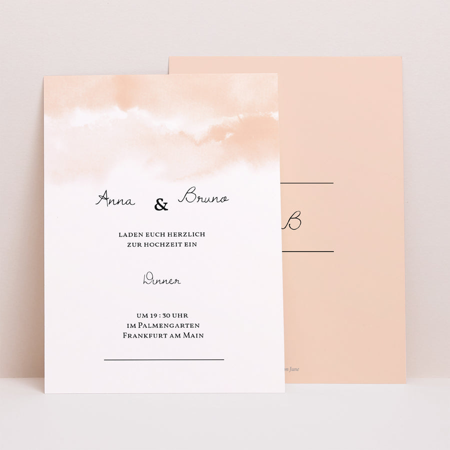 Beilegekarte Hochzeit Porträt Aquarello foto