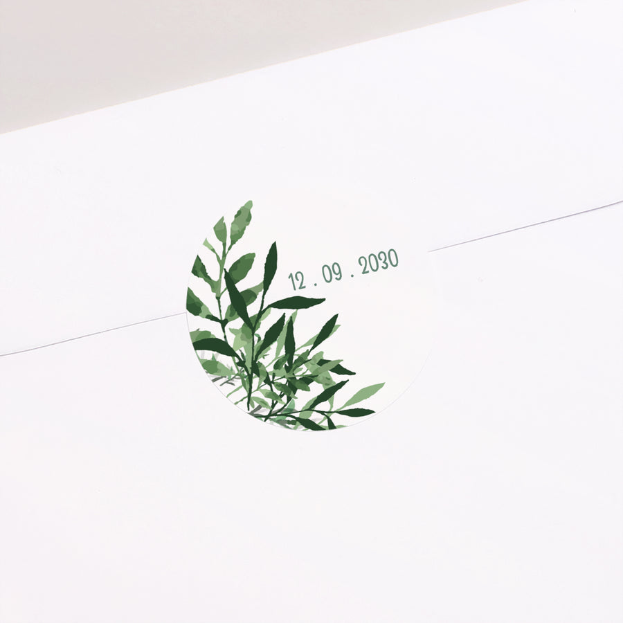 Sticker Hochzeit Rund Pflanzlich foto