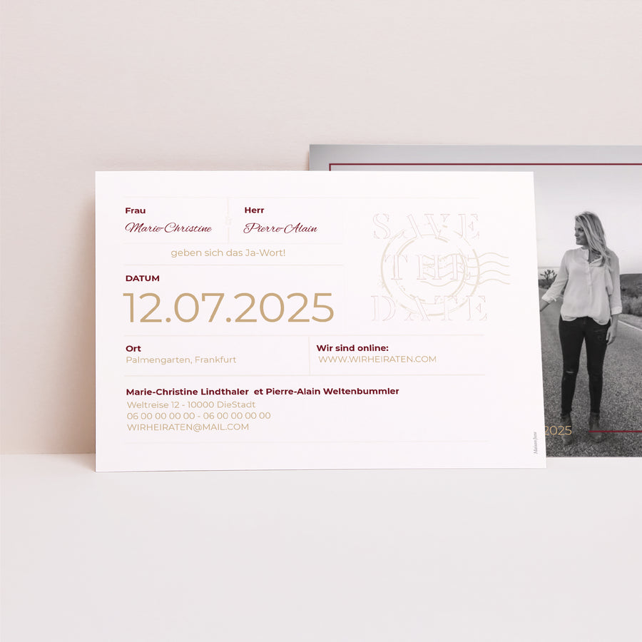 Save the date Karte Hochzeit Landschaft Wedding Pass foto