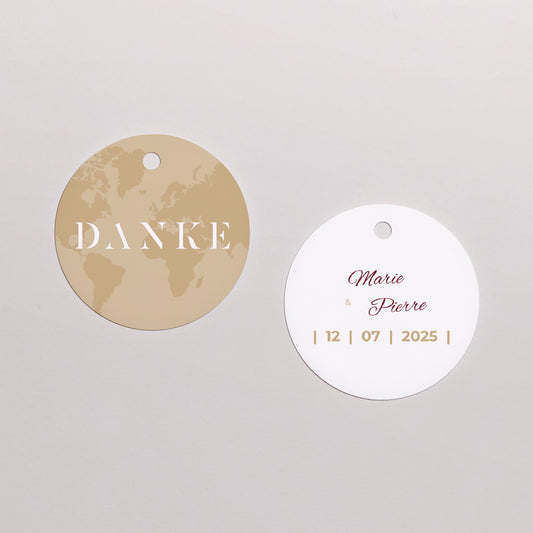 Vorgelochtes Etikett Hochzeit Runde Wedding Pass foto