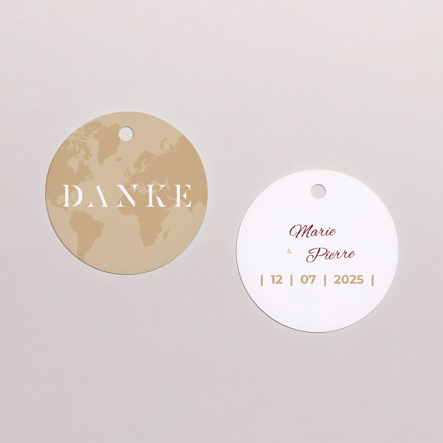 Vorgelochtes Etikett Hochzeit Runde Wedding Pass foto