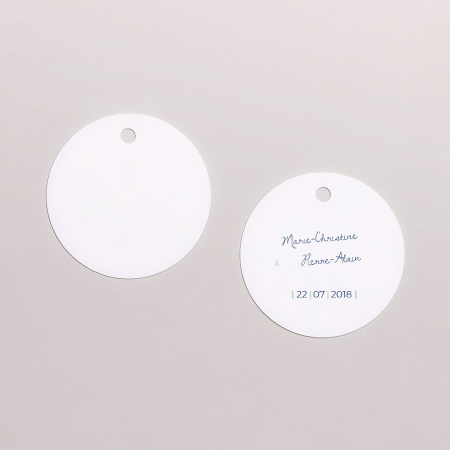 Vorgelochtes Etikett Hochzeit Runde Blue Wedding Pass foto