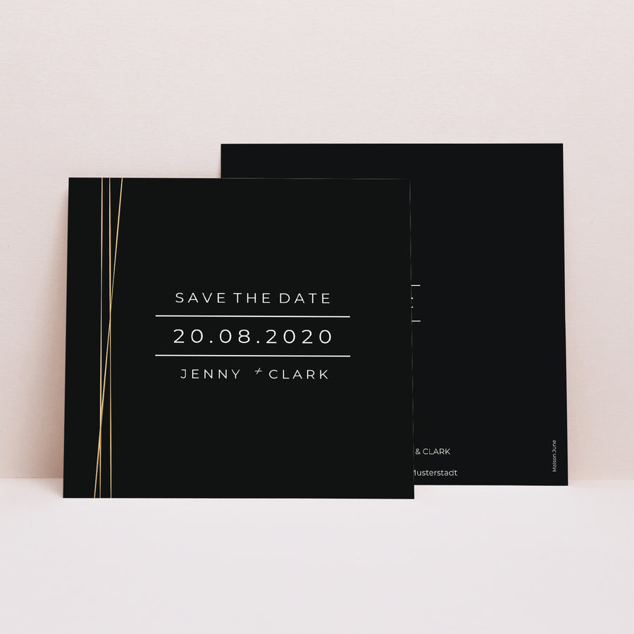 Save the date Karte Hochzeit Quadrat Minimalistischer Chic foto