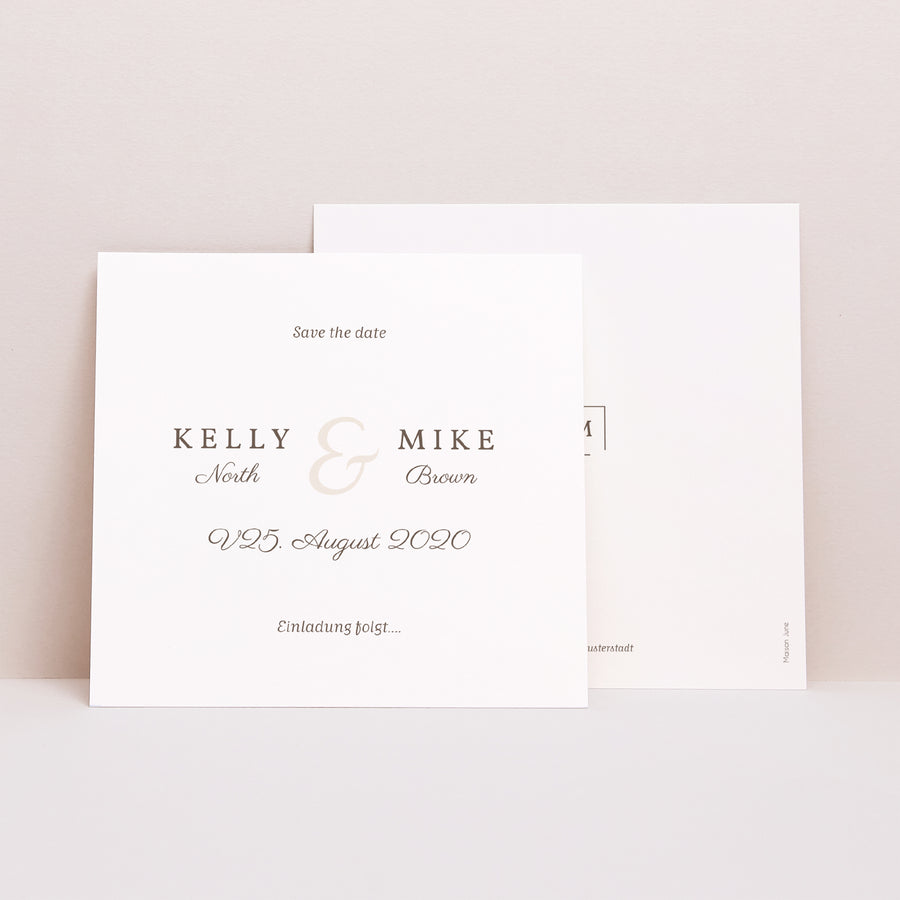Save the date Karte Hochzeit Quadrat Modern Nude foto
