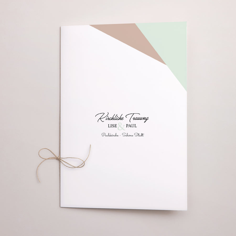 Kirchenheft Hochzeit Doppelflügel Holz & Pastell foto