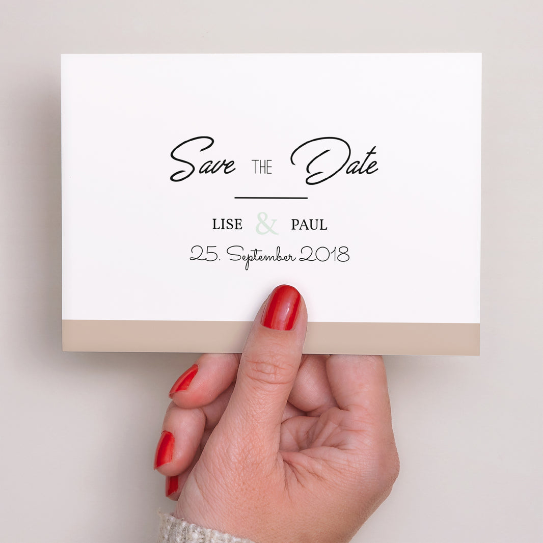 Save the date Karte Hochzeit Landschaft Holz & Pastell foto N° 3