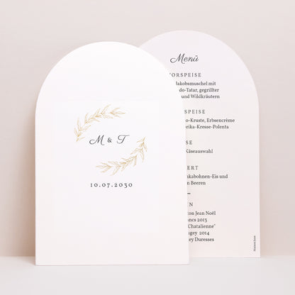 Menükarte Hochzeit Arche Minimalvegetarisch foto N° 1