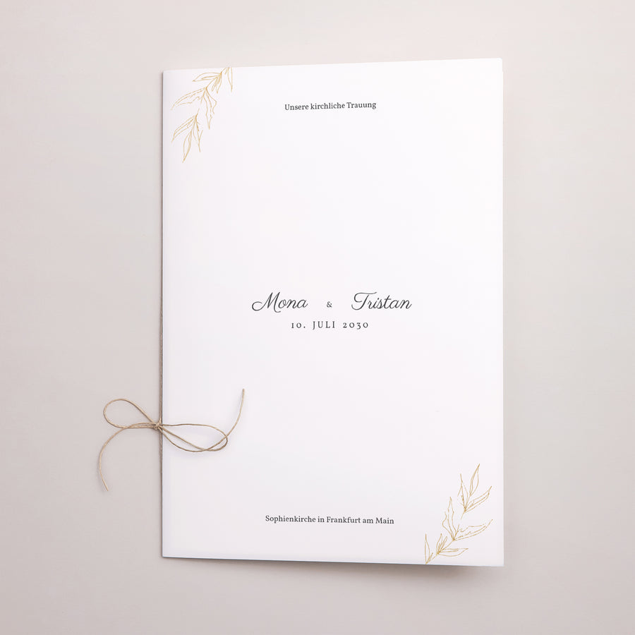 Kirchenheft Hochzeit Doppelflügel Minimalvegetarisch foto