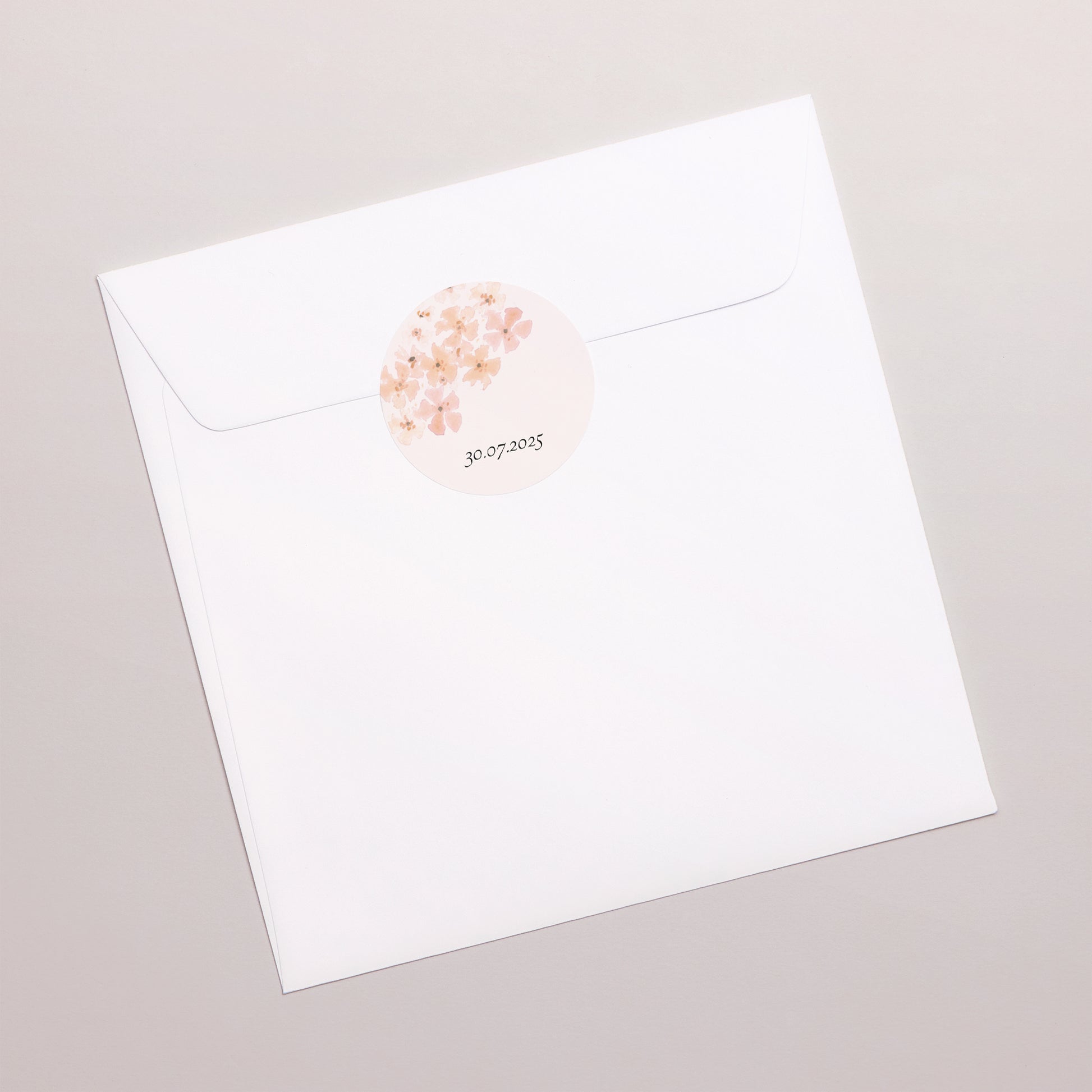 Sticker Geburt Rund Blumen Aquarell Pfirsich foto N° 3