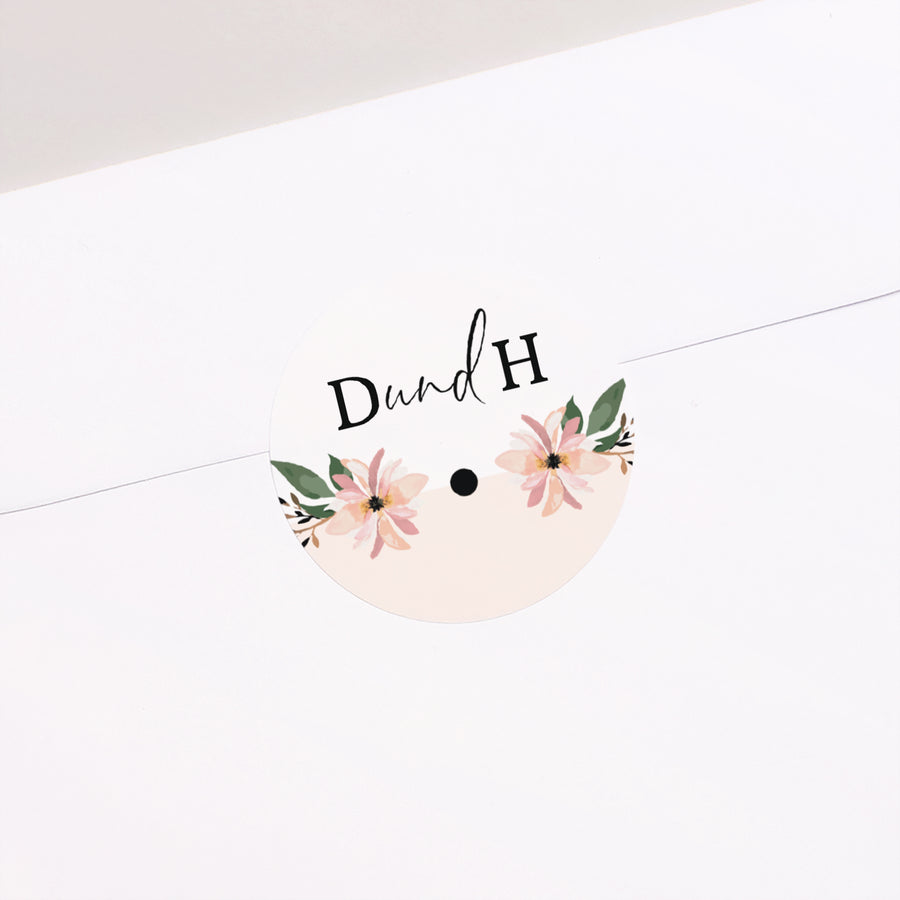 Sticker Hochzeit Rund Süße der Blumen foto