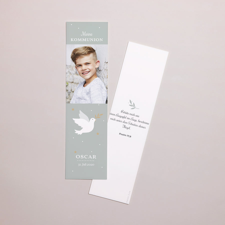 Lesezeichen Kommunion Lesezeichen Gesandter des Friedens foto