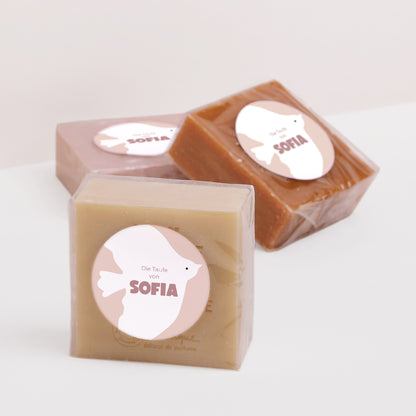 Sticker Taufe Rund Rosa Taube foto N° 2