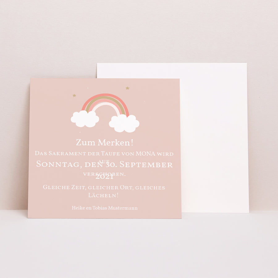 Einladungskarte Taufe Quadrat Regenbogen foto