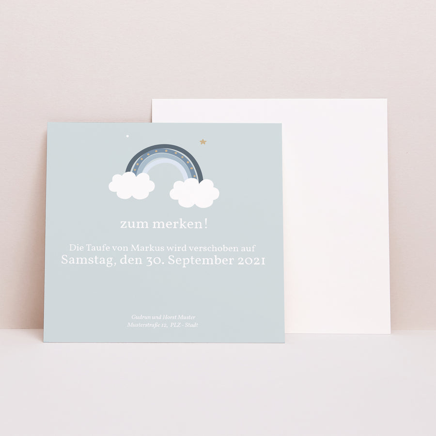Einladungskarte Taufe Quadrat Rainbow foto