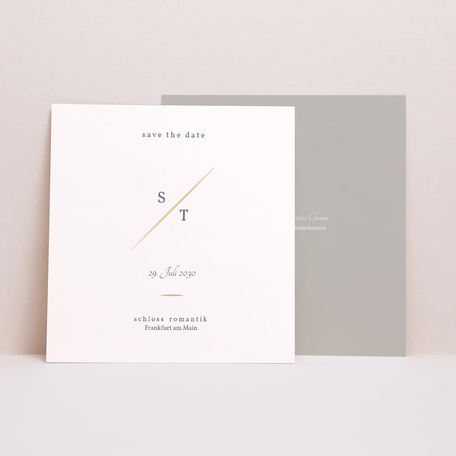 Save the date Karte Hochzeit Quadrat Laubblätter Vintage foto