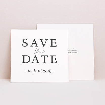 Save the date Karte Hochzeit Quadrat Typografisches Quadrat foto N° 1