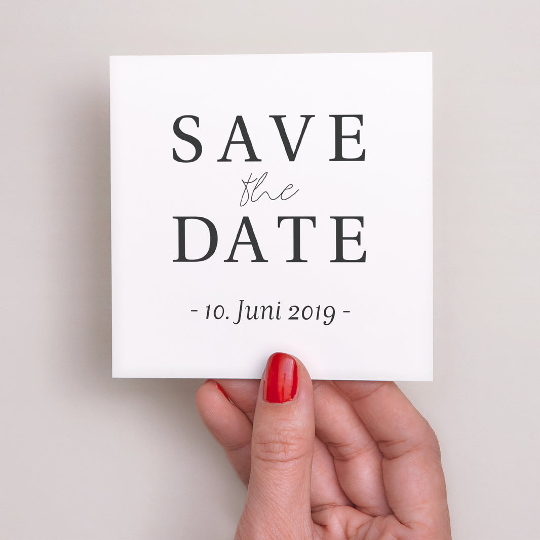 Save the date Karte Hochzeit Quadrat Typografisches Quadrat foto N° 2