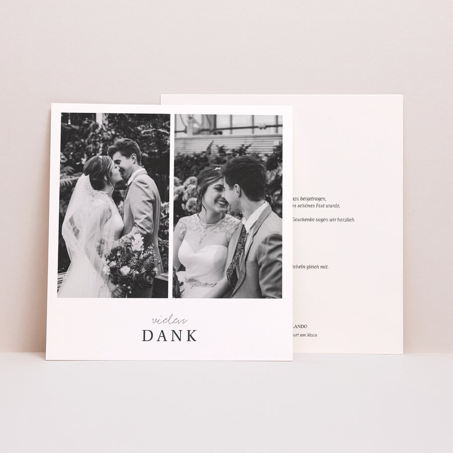 Dankeskarte Hochzeit Quadrat Typografisches Quadrat foto