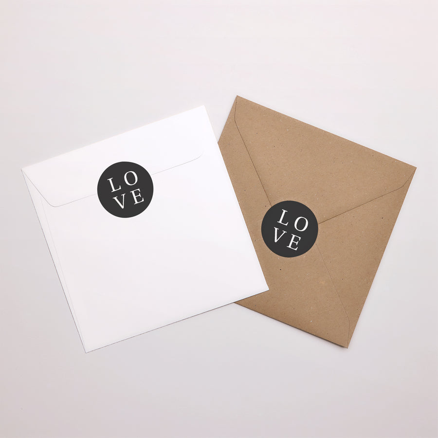Sticker Hochzeit Rund Typografisches Quadrat foto